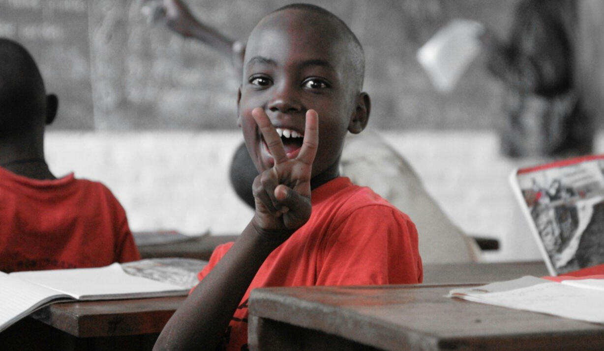 Smiling African student — hope and confidence through access to education